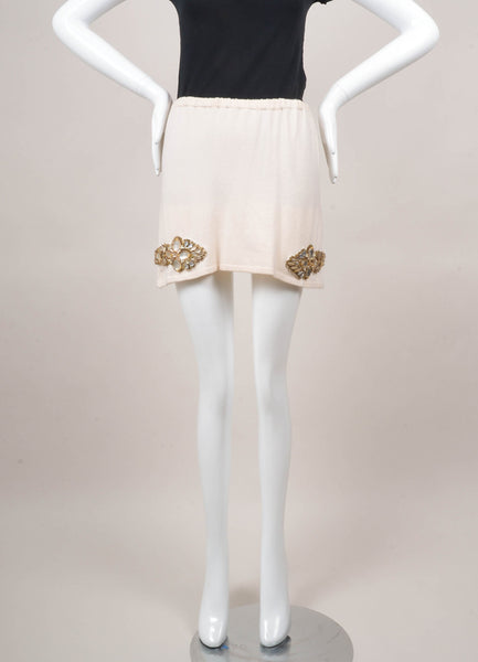 Cashmere Miniskirt With Embellishments