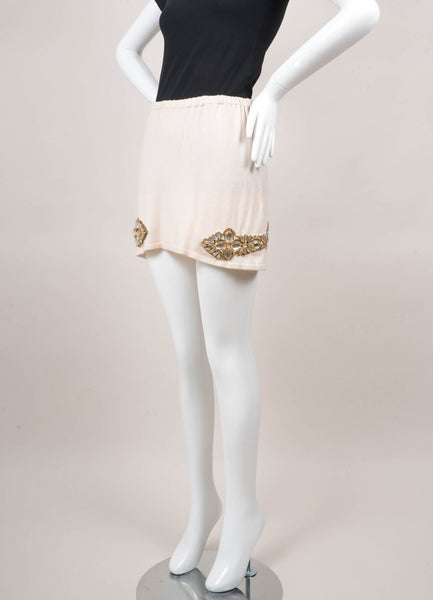 Cashmere Miniskirt With Embellishments