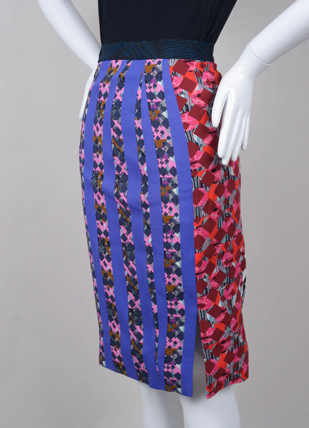 New With Tags Multicolor Geometric Pencil Skirt