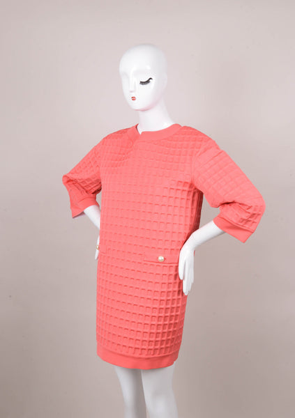 New With Tags Pink Textured Cropped Sleeve Dress