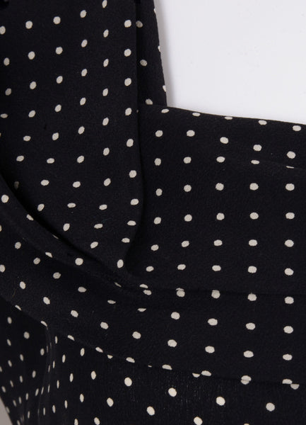 Black and White Polka Dot Silk Dress