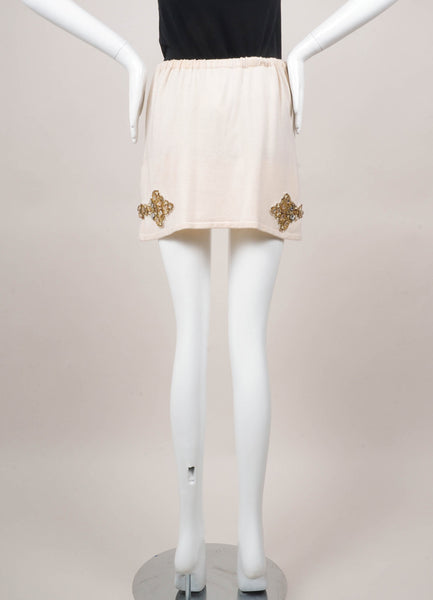 Cashmere Miniskirt With Embellishments