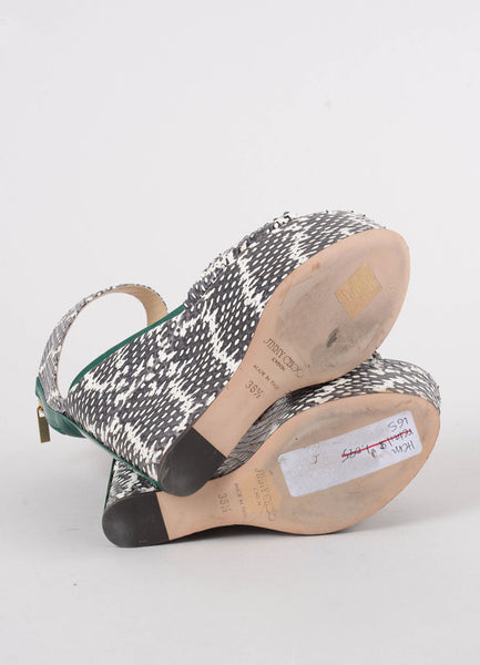 Snakeskin Platform Wedge Sandals