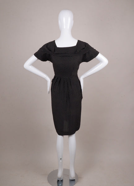 Black and White Polka Dot Silk Dress