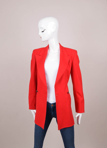 Red Blazer With Waist Slits