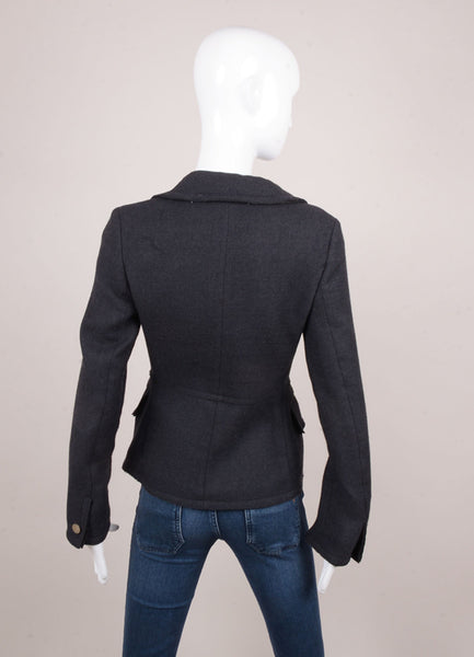 Dark Grey Wool Double Breasted Jacket