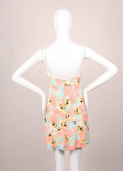 Silk Floral Print Spaghetti Strap Dress