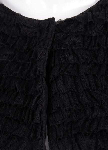 Black Silk Tiered Ruffle Shrug