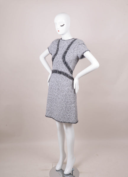 New With Tags Black and White Short Sleeve Textured Knit Dress