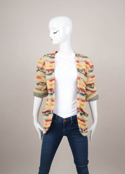 Multicolor Cotton and Wool Cardigan