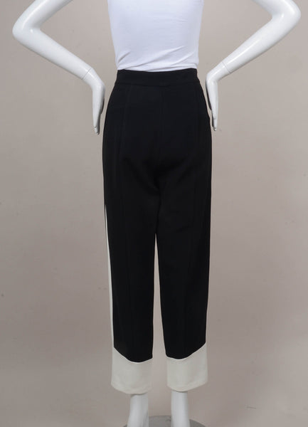 Black and White Tapered Leg Pants