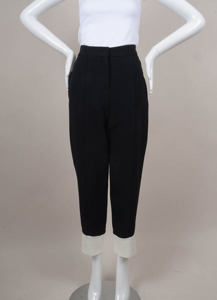 Black and White Tapered Leg Pants