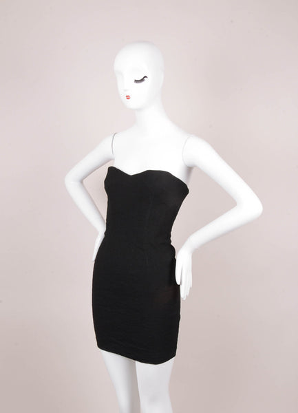 New With Tags Black Classic Sweetheart Neck Strapless Bodycon Dress