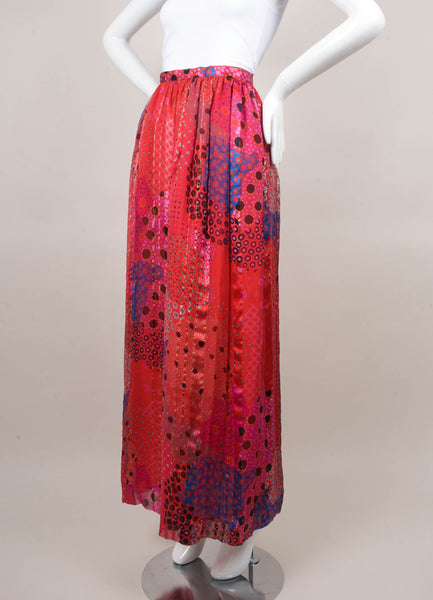 Pink, Red, and Multicolor Printed Long Skirt