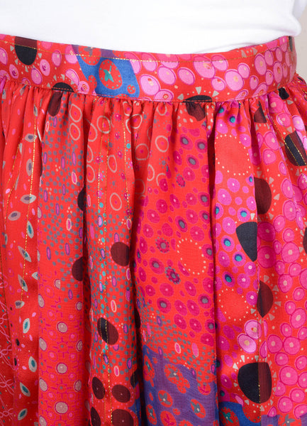 Pink, Red, and Multicolor Printed Long Skirt