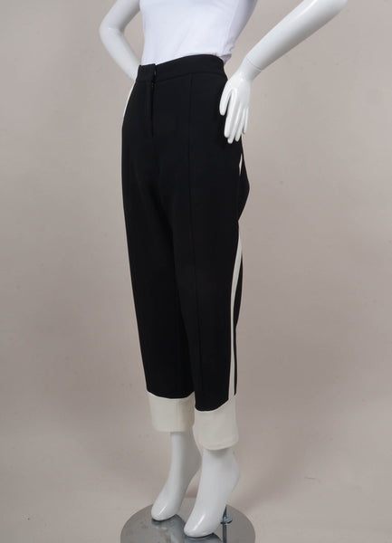 Black and White Tapered Leg Pants