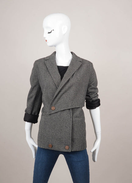 Grey Boxy Wool Jacket