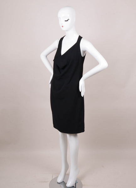 New With Tags Black Draped Halter Dress