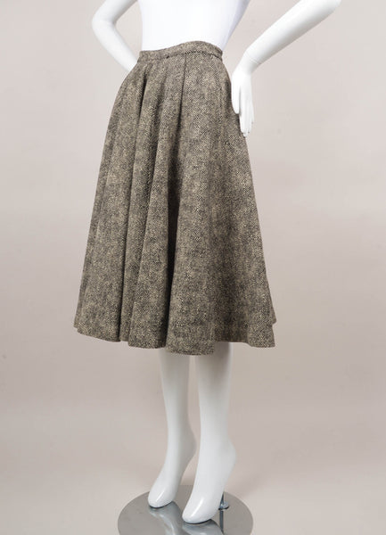 Black and White Tweed Circle Skirt