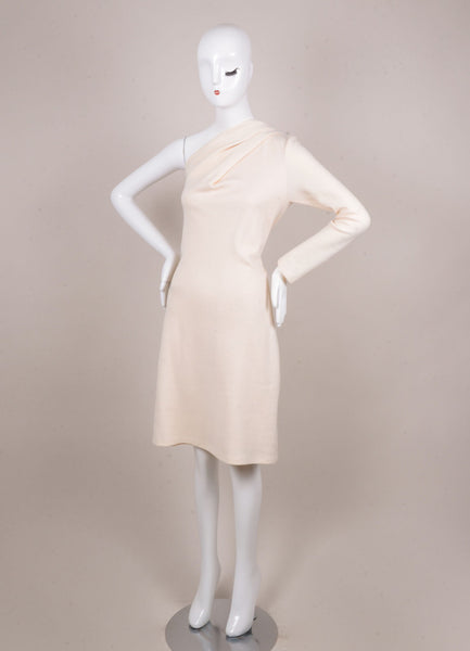 Cream One Sleeve Dress