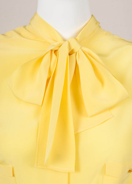 Yellow and Gold Short Sleeve Button Down Tie Dress