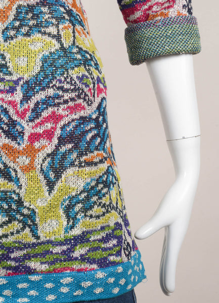 Multicolor Patterned Knit Sweater