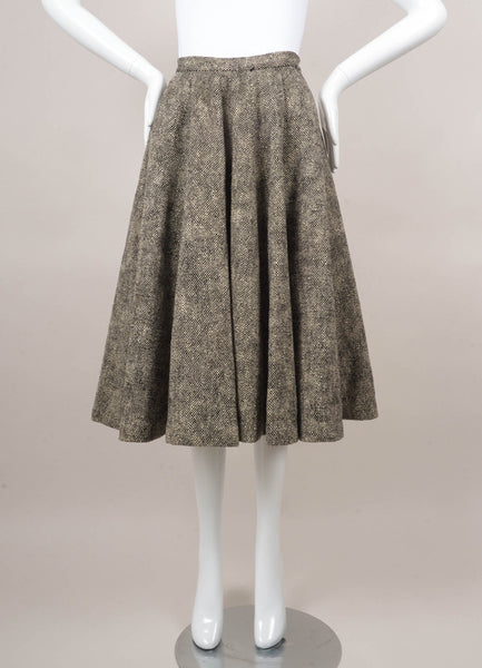 Black and White Tweed Circle Skirt