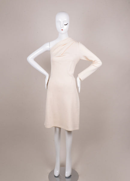 Cream One Sleeve Dress