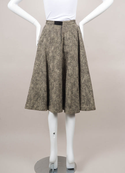 Black and White Tweed Circle Skirt