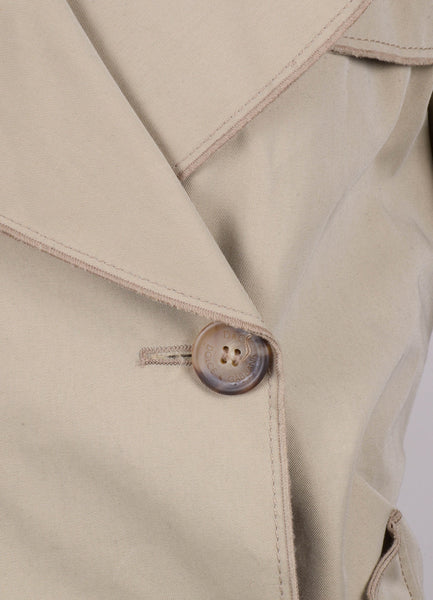 Tan Cotton Blend Buttoned Jacket