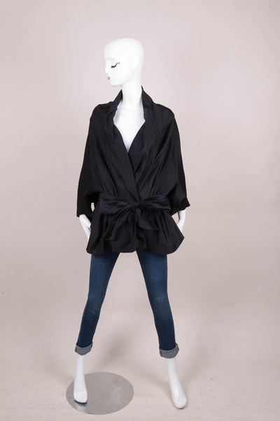 Black Silk Batwing Jacket