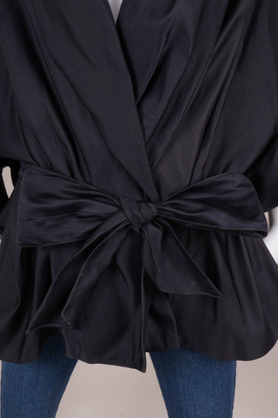 Black Silk Batwing Jacket