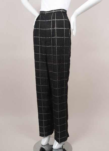 Black and Silver Plaid Pants