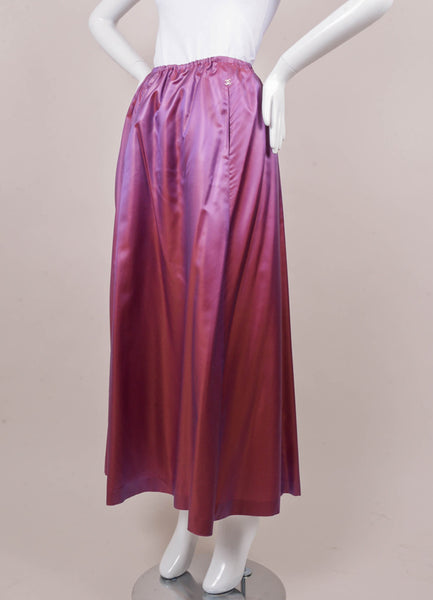 New With Tags Iridescent Purple Long Silk Blend Skirt