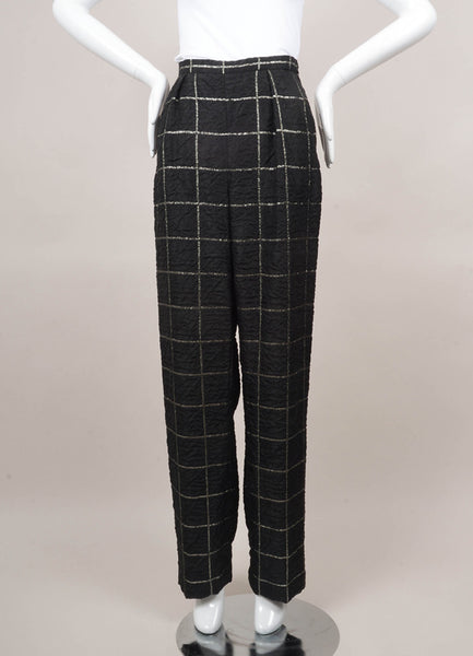 Black and Silver Plaid Pants