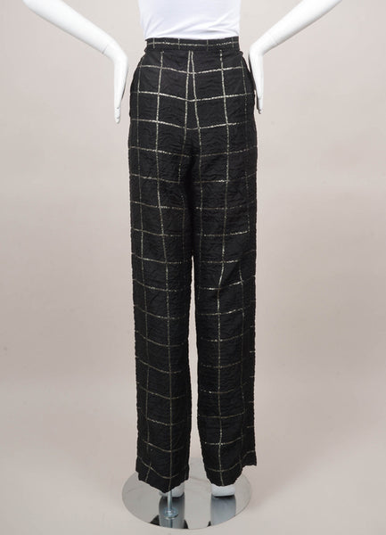 Black and Silver Plaid Pants