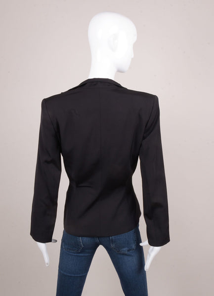 Black Silk Draped Blazer