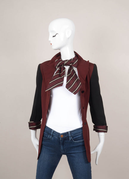 Maroon and Black Jacket With Matching Tie
