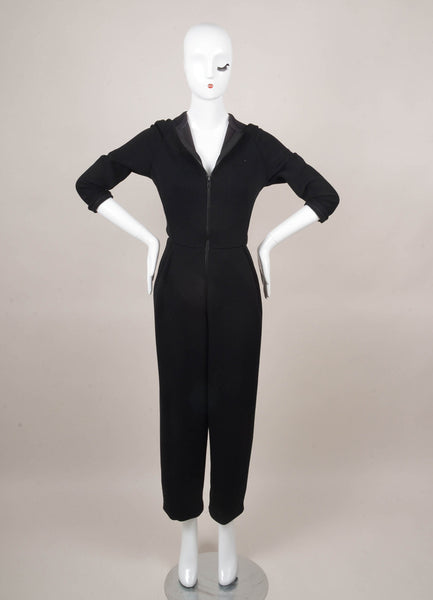 Black Long Sleeve Zip Jumpsuit