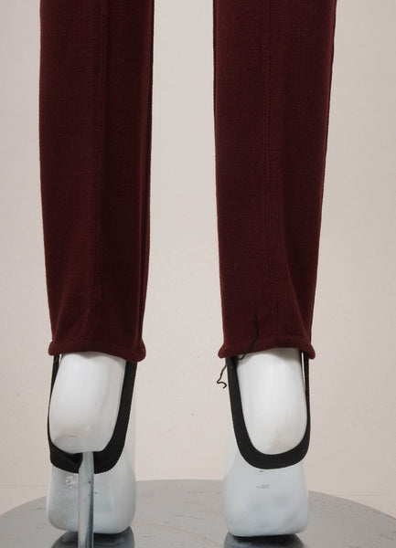 Maroon and Black Wool Knit Stirrup Pants