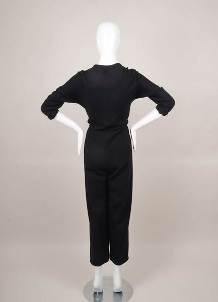 Black Long Sleeve Zip Jumpsuit