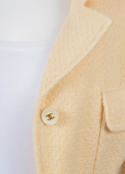 Cream Wool "CC" Button Jacket