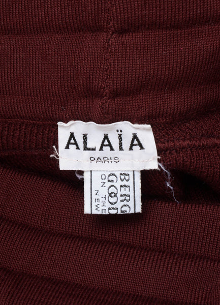 Maroon and Black Wool Knit Stirrup Pants
