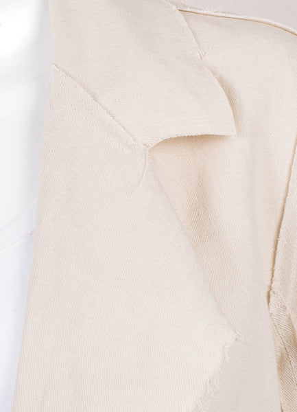 Beige Lightweight Linen Snap Button Coat Dress