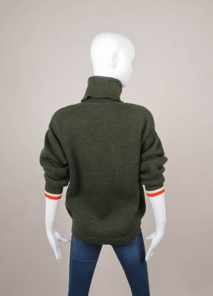 Forest Green, Red, and Cream Knit "CC" Crown Patch Sweater