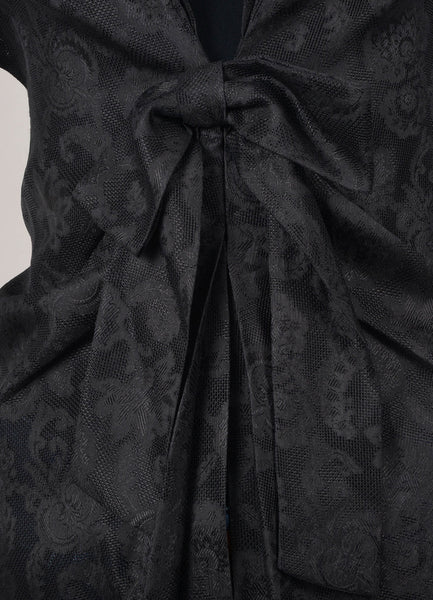 Black Lace Sheer Silk Mesh Cap Sleeve Layering Coat