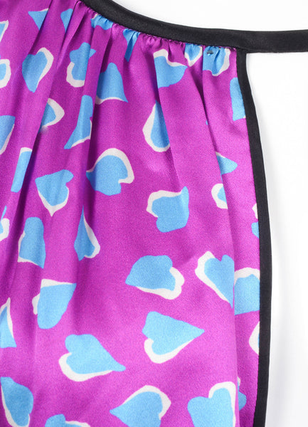 Purple and Blue Heart Patterned Sleeveless Keyhole Dress