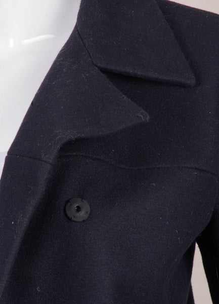 Navy Cropped Wool Blend Jacket