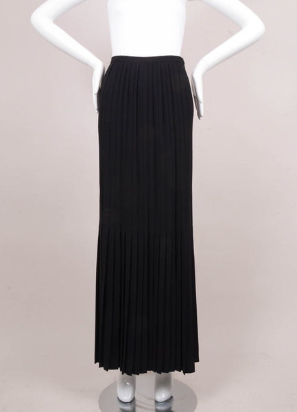 Black Pleated Maxi Skirt