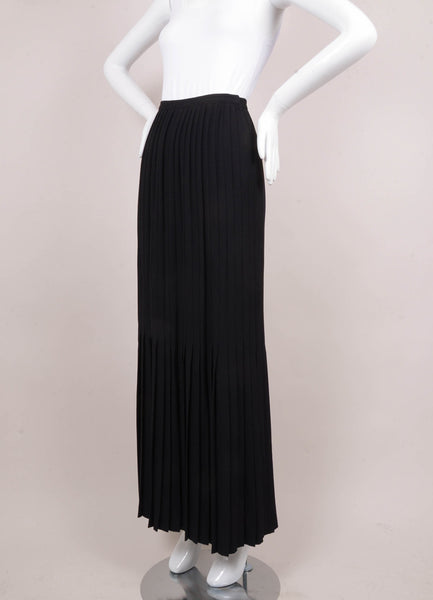 Black Pleated Maxi Skirt